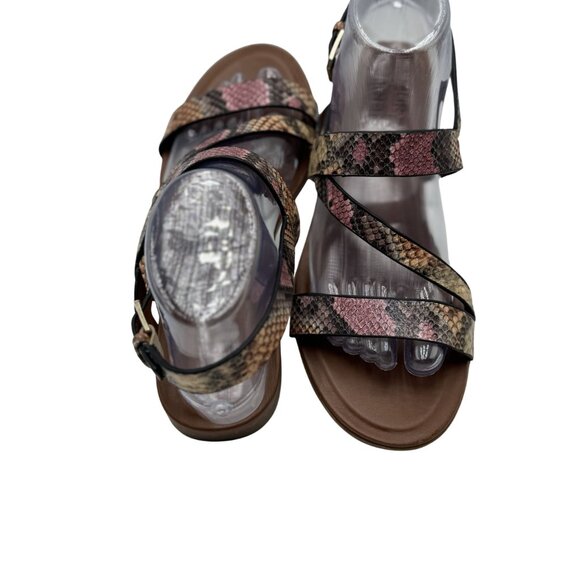 Naturalizer Womens Size 8 Snake Print Flat Sandals Adjustable Buckle Straps - Picture 10 of 12